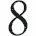 Hillman 6 in. Reflective Black Plastic Nail-On Number 8 1 pc, 3PK 844818